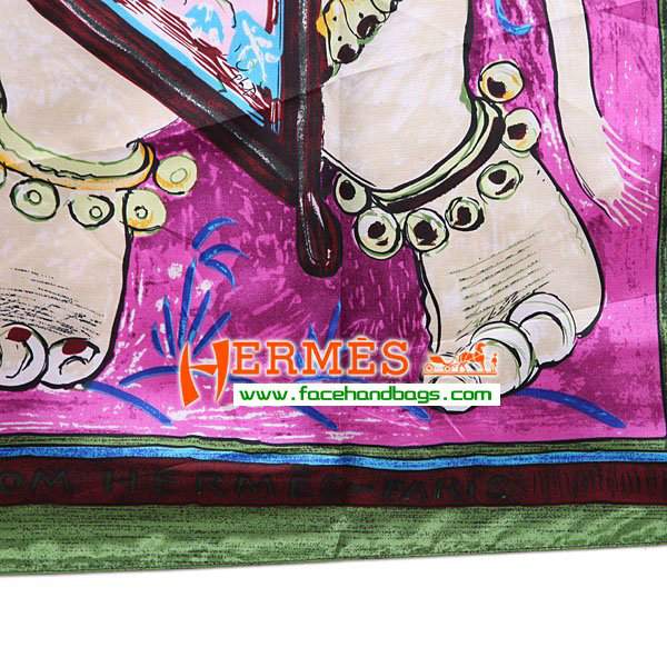 Hermes 100% Silk Square Scarf Peach HESISS 90 x 90